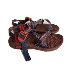 Chacos Z/ Cloud Sandals Womens 8 Orange Brown Navy Blue Vintage Vinyl Collection